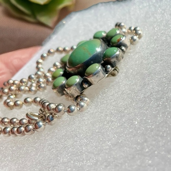 🌺Vintage Navajo Betta Lee Turquoise Necklace/Brooch - Picture 12 of 13